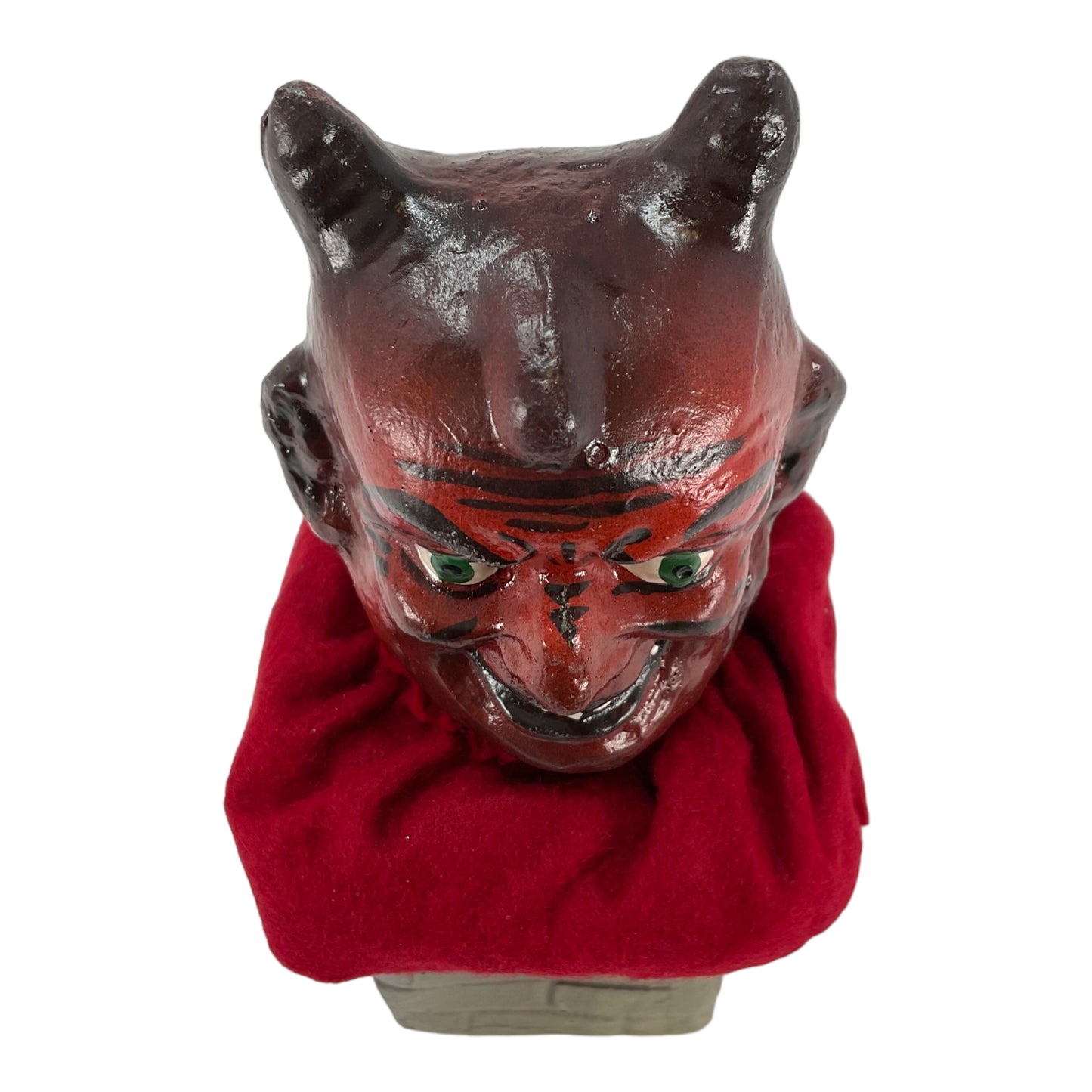 Pinnacle Peak Trading Ino Schaller Red Devil Head on Chimney German Halloween Paper Mache