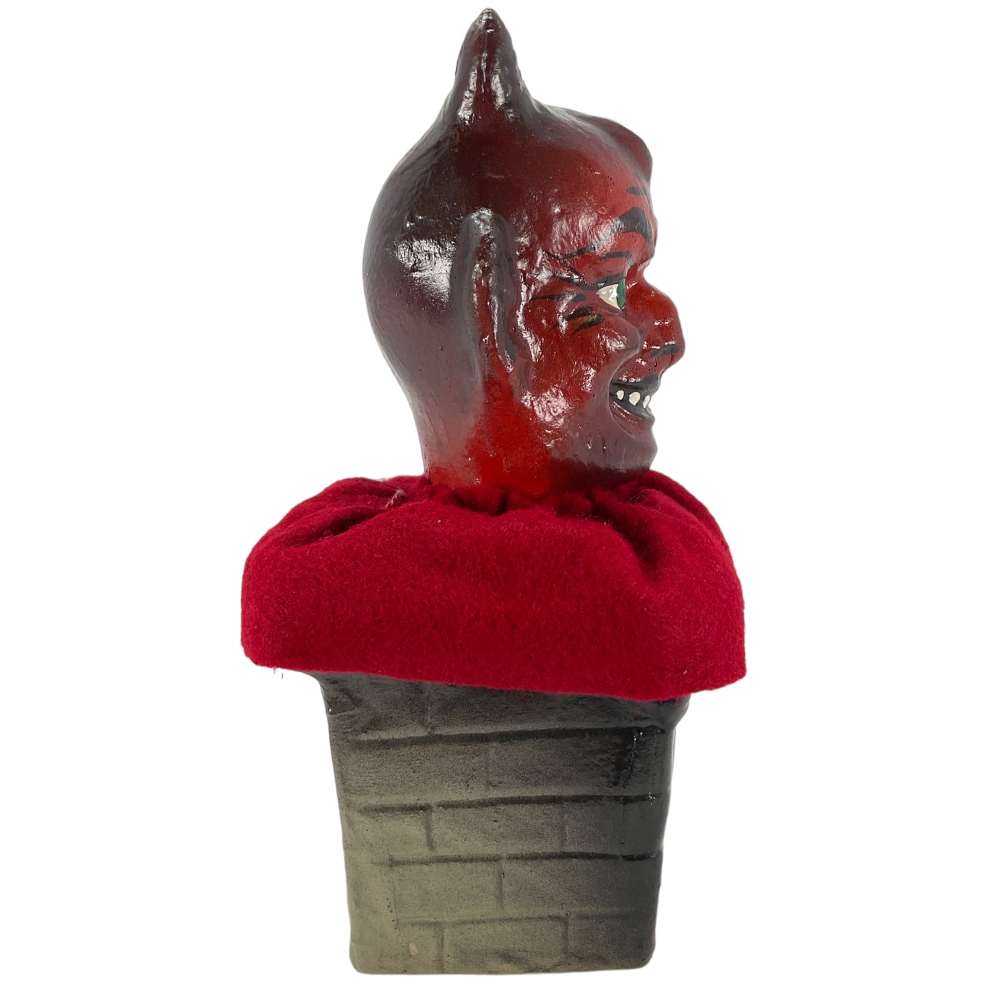 Pinnacle Peak Trading Ino Schaller Red Devil Head on Chimney German Halloween Paper Mache