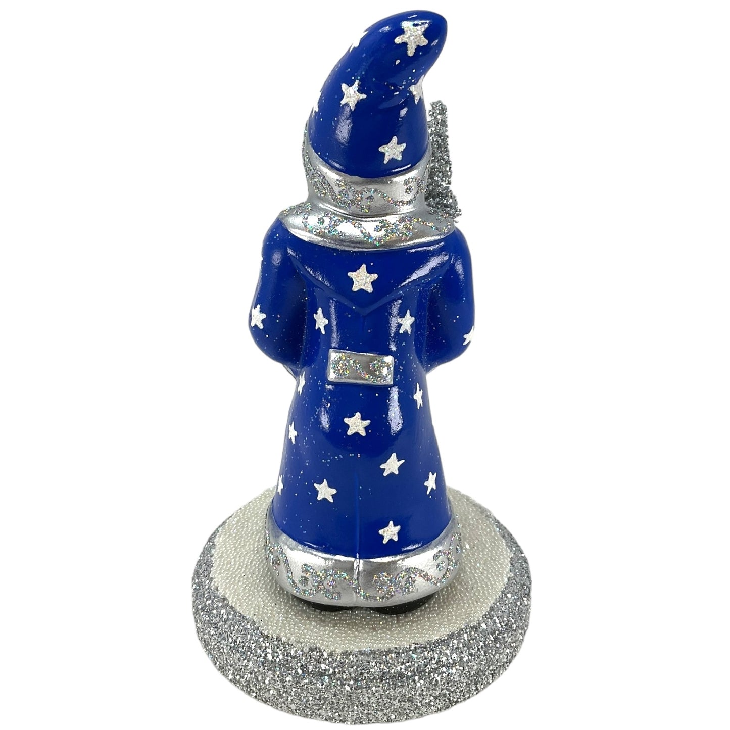 Pinnacle Peak Trading Ino Schaller Blue Santa with Stars and Basket of Toys German Paper Mache