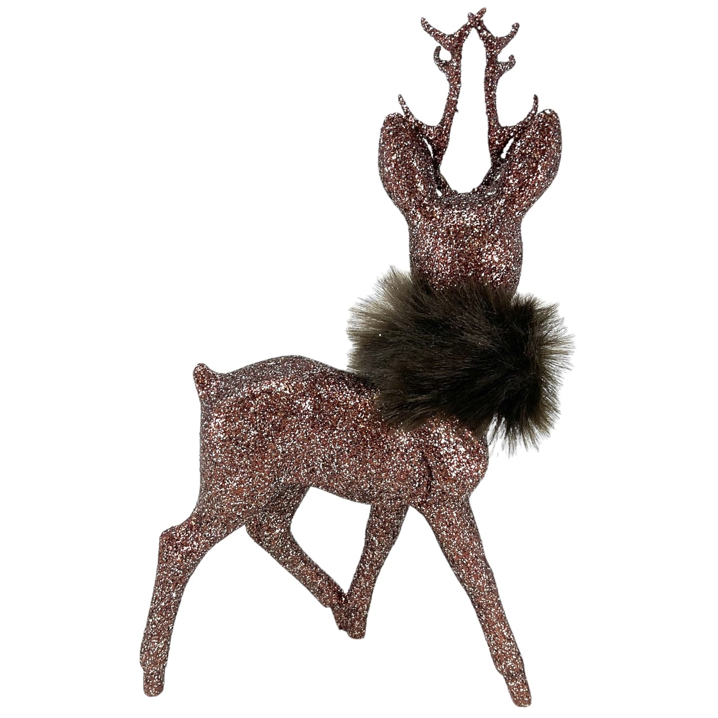Pinnacle Peak Trading Ino Schaller Cinnamon Glitter Male Buck Deer with Snowflake Figurine 10 inch