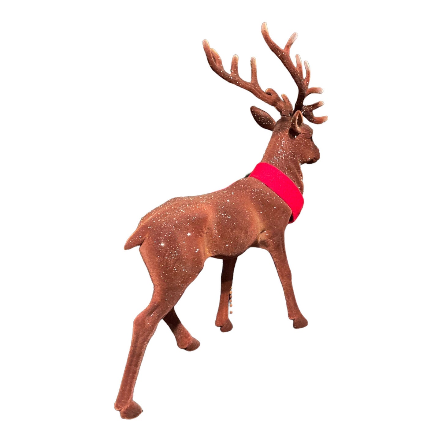 Schaller Large Brown Flocked Reindeer with Scarf German Figurine 16 inch