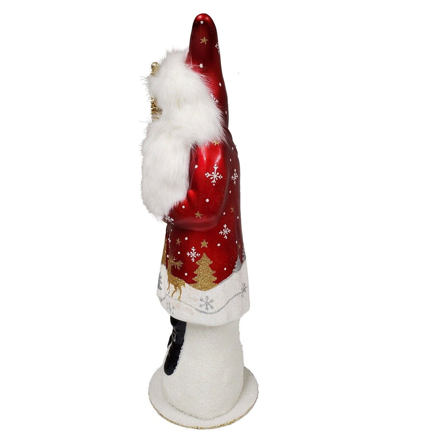 Ino Schaller Large Red Santa Reindeer Scene German Paper Mache Candy Container