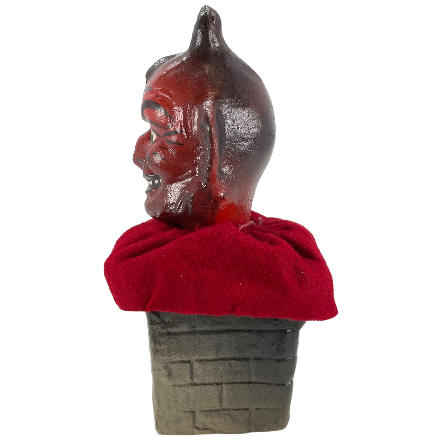 Pinnacle Peak Trading Ino Schaller Red Devil Head on Chimney German Halloween Paper Mache