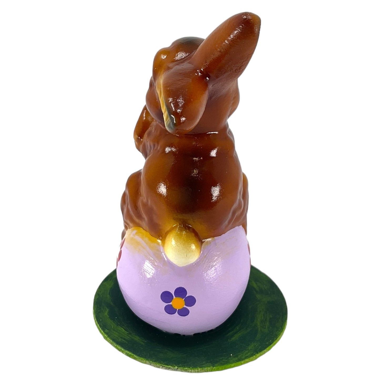 Pinnacle Peak Trading Ino Schaller Easter Bunny Rabbit on Purple Egg German Paper Mache 4.25 inch