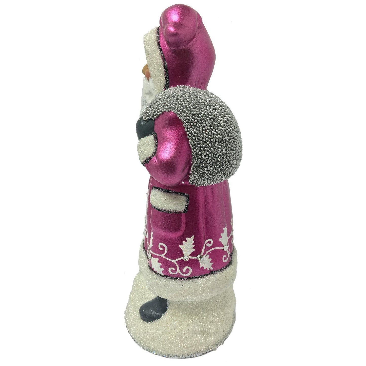 Ino Schaller Purple Santa with Crystals German Paper Mache Candy Container