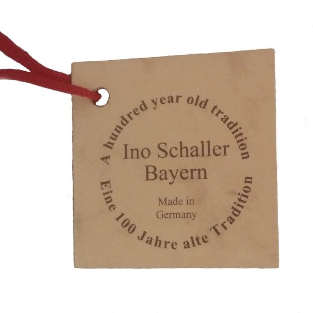 Ino Schaller Green Beaded Holly Leaf Santa German Paper Mache 7.5 Inch