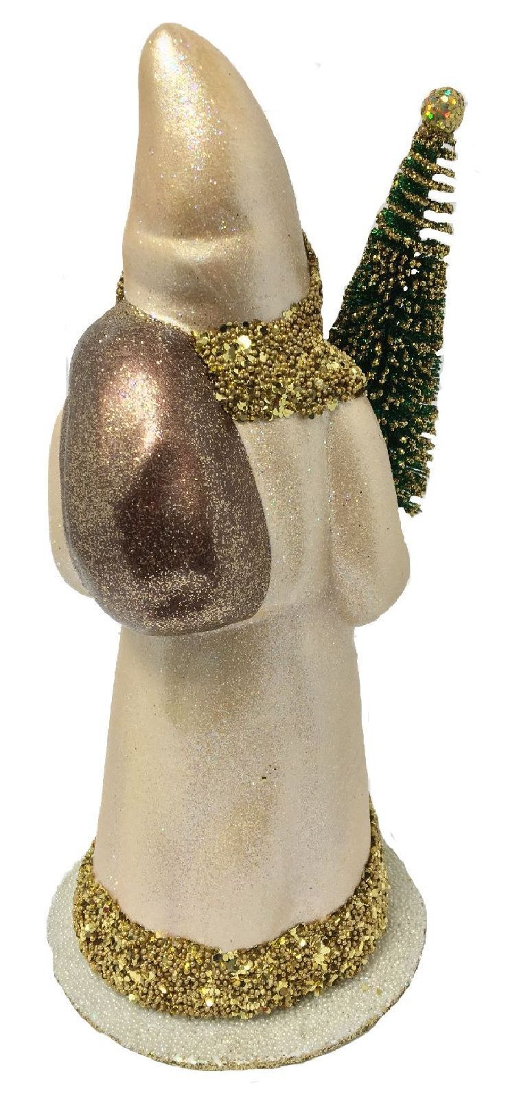 Ino Schaller Santa with Champagne Coat German Paper Mache Candy Container 10 Inch