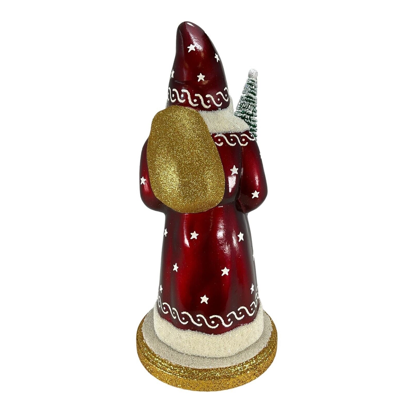 Pinnacle Peak Trading Company Ino Schaller Red Santa with Gold Bag Paper Mache