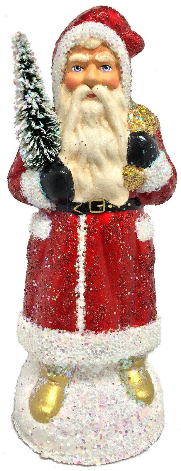 Ino Schaller St. Nicks Golden Boots German Christmas Paper Mache Candy Container