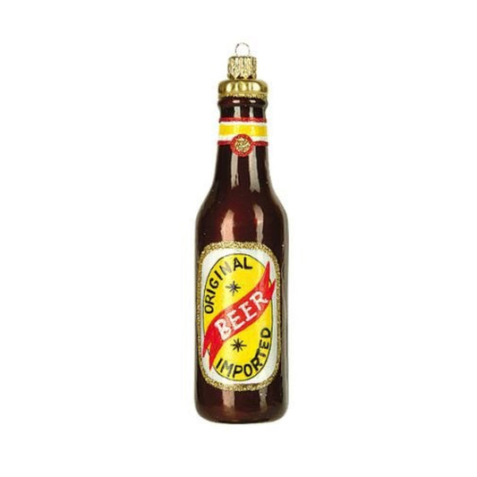 Imported Beer Bottle Polish Blown Glass Christmas Ornament Tree Decoration