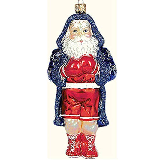 Boxing Santa Polish Mouth Blown Glass Christmas Ornament Sports Decoration Boxer