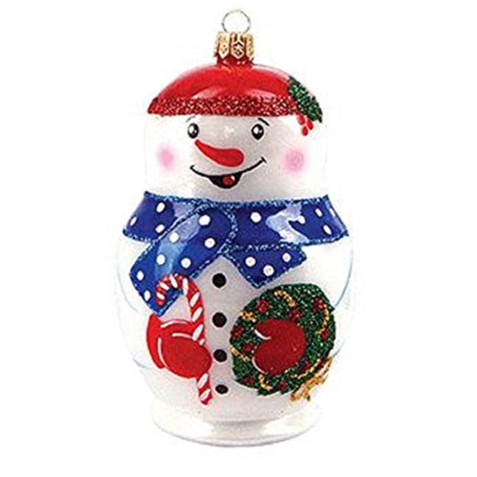 Russian Snowman Polish Glass Christmas Ornament Decoration Russia Decoration
