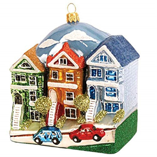 Painted Ladies Buildings Polish Glass Christmas Ornament Travel San Francisco