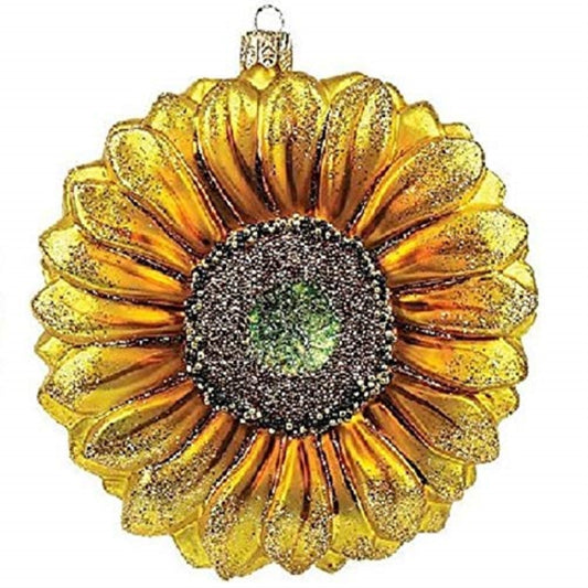 Sunflower Polish Glass Christmas Ornament Made in Poland Decoration