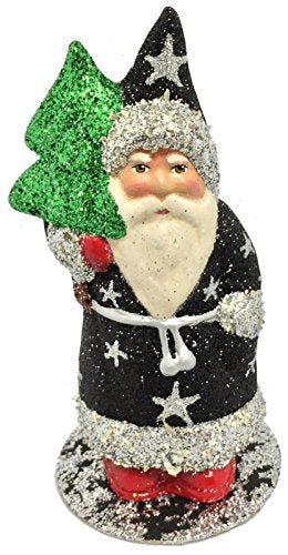 Ino Schaller Starry Night Santa German Christmas Paper Mache Candy Container