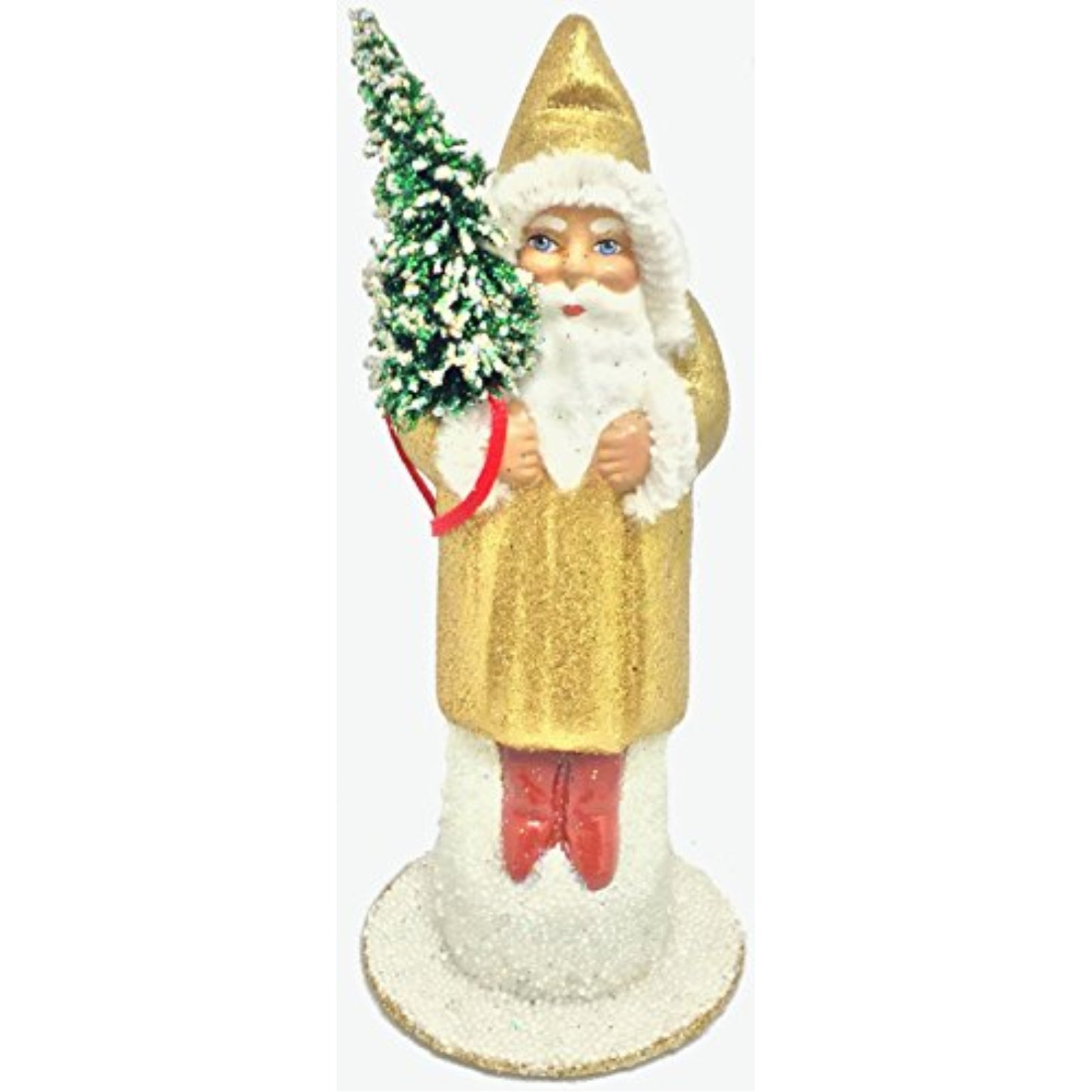 Ino Schaller Golden Shimmer Santa German Christmas Paper Mache Candy C ...