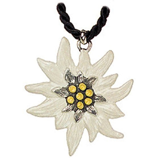 Edelweiss Flower German Pewter Necklace Made in Germany