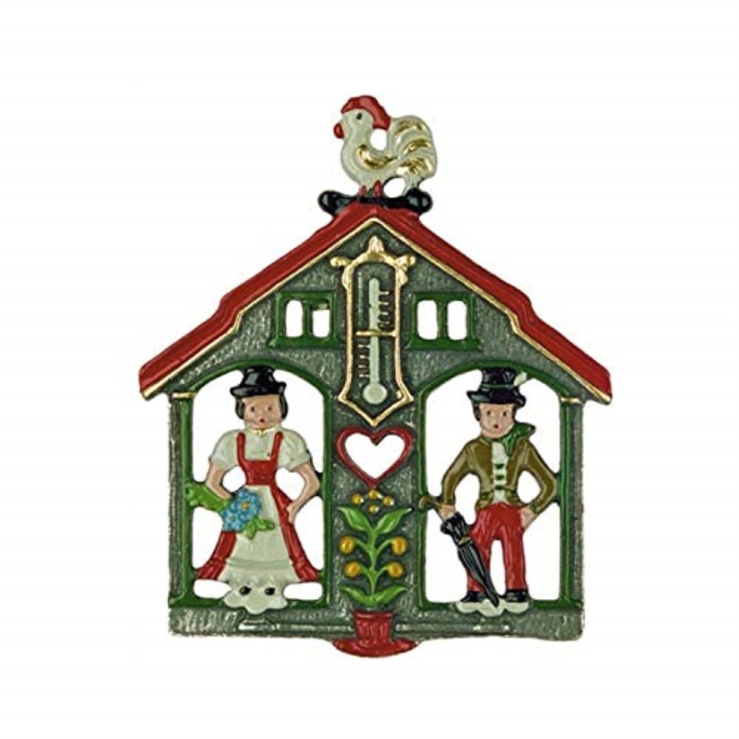 Weatherhouse German Pewter Christmas Tree Ornament Weather House Decoration