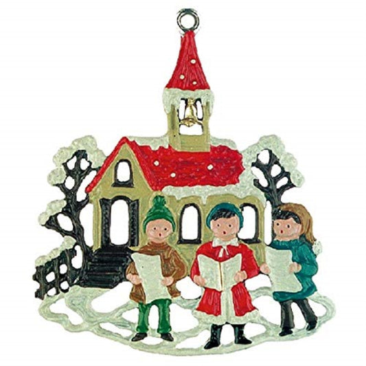 Singers by Church German Pewter Christmas Tree Ornament Decoration Made Germany