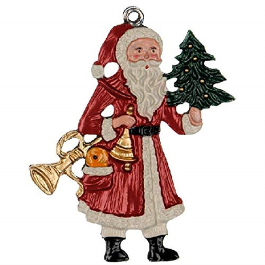 Old World Santa German Pewter Christmas Tree Ornament Decoration Made in Germany