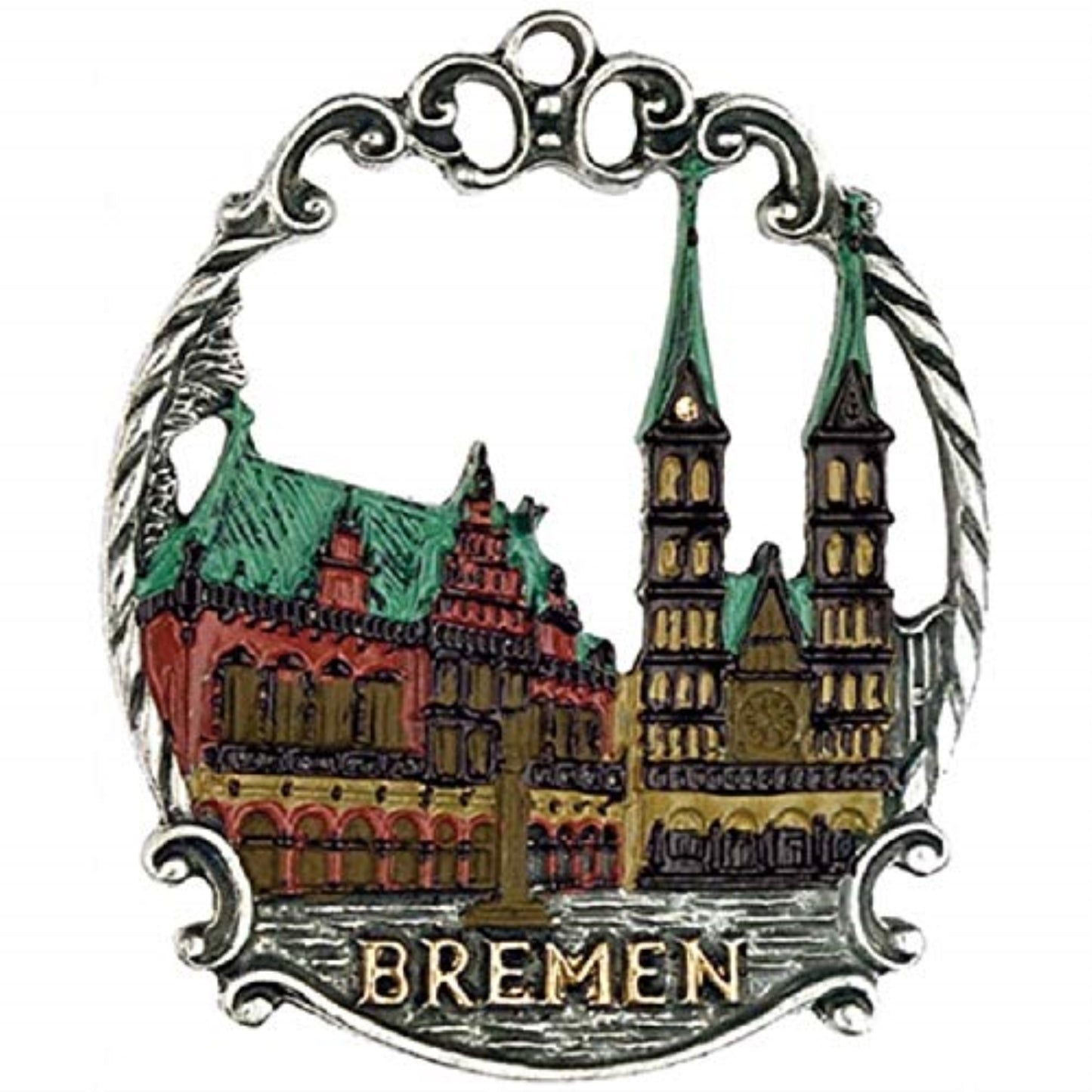 Bremen Germany German Pewter Christmas Tree Ornament Decoration Made in Germany