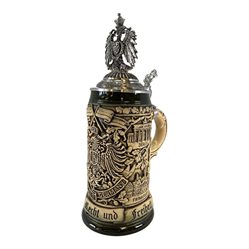 Rustic Deutschland Germany with Pewter Eagle Lid LE German Beer Stein .5 L