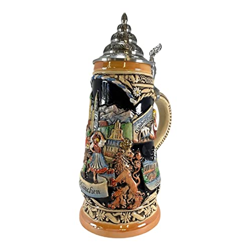 Munich Landmarks LE German Beer Stein .5 L Oktoberfest Bavaria Germany ONE Mug