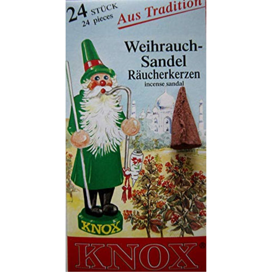 Knox Sandal Scent German Incense Cones Made in Germany for Christmas Smokers