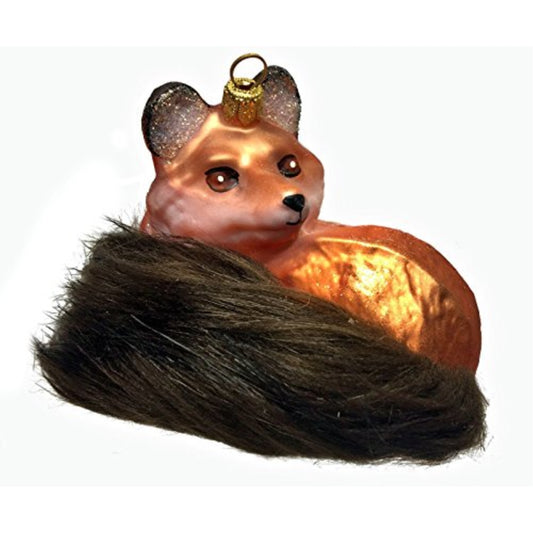 Fox with Tail Polish Glass Christmas Ornament Animal Wildlife Made Poland