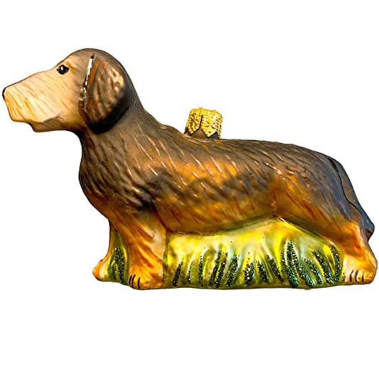 Pinnacle Peak Trading Brown Long Haired Dachshund Polish Christmas Tree Ornament