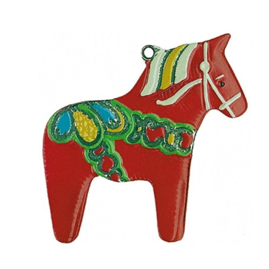 Swedish Dala Horse MINI German Pewter Christmas Ornament Small Decoration Charm