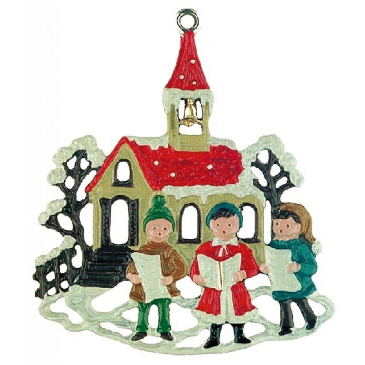 Singers by Church German Pewter Christmas Tree Ornament Decoration Made Germany