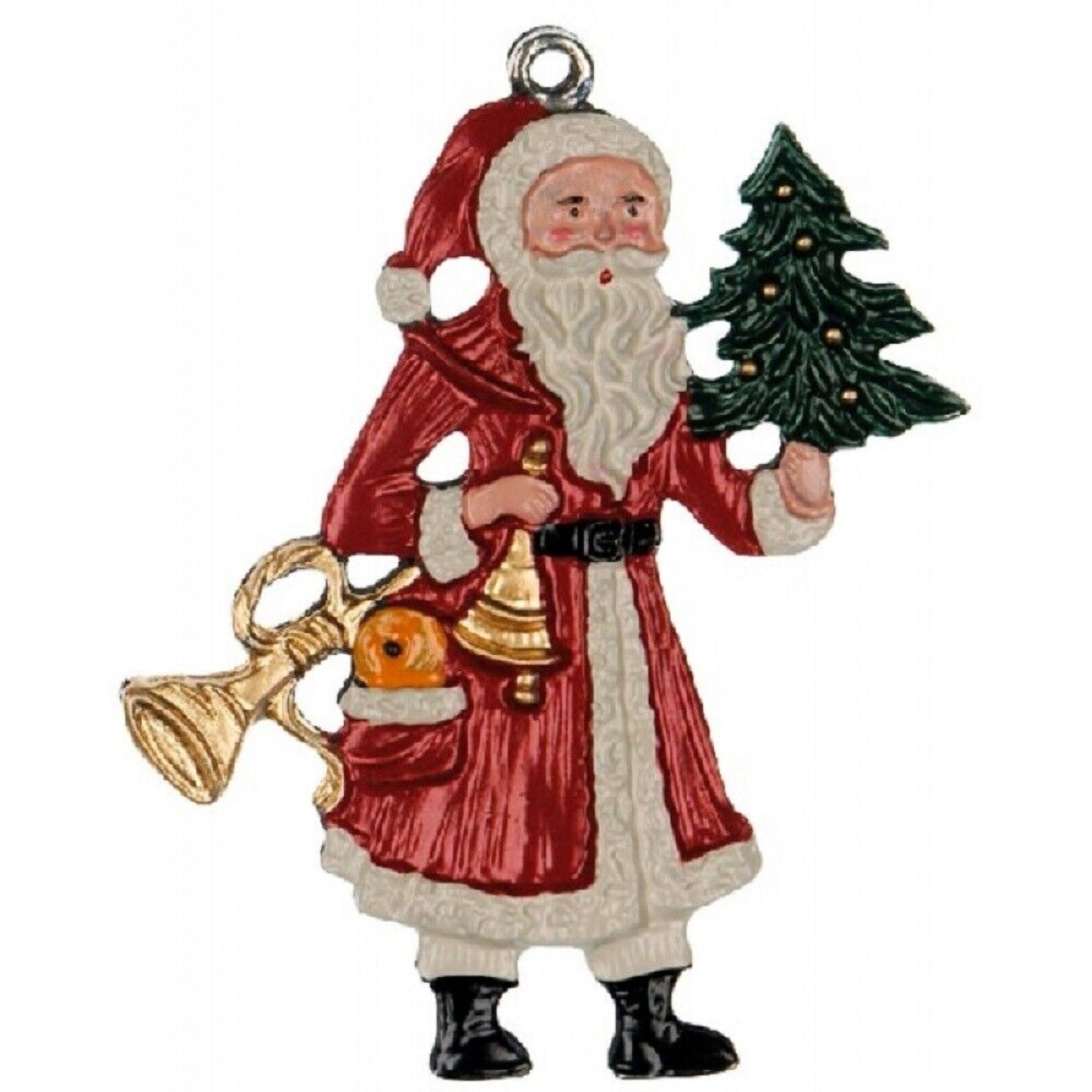 Old World Santa German Pewter Christmas Tree Ornament Decoration Made in Germany