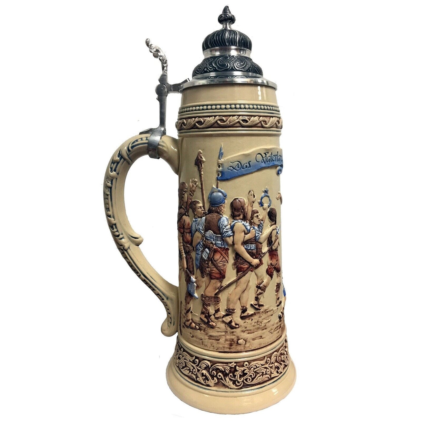 Pinnacle Peak Trading The Fatherland in Danger Relief Limitaet LE German Beer Stein 3 L Made Germany by King Werk