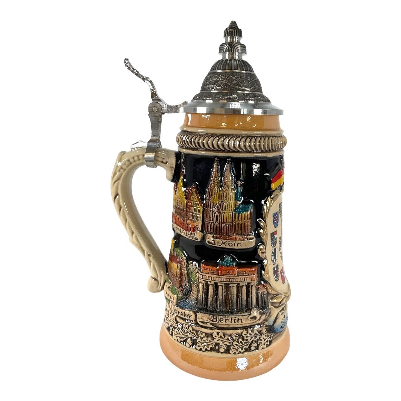 Rustic Deutschland Germany Shield Cities with Crests LE German Beer Stein .25 L