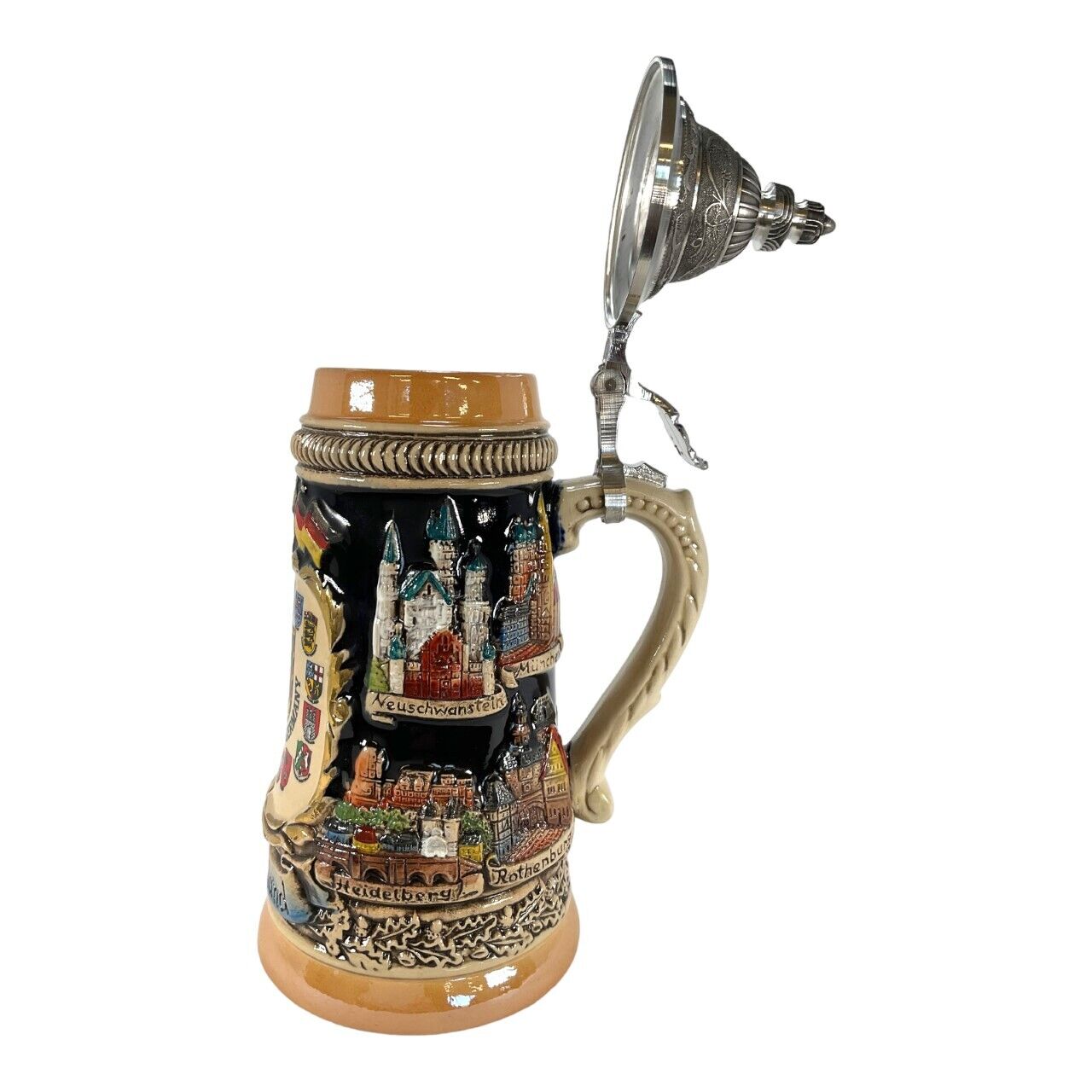 Rustic Deutschland Germany Shield Cities with Crests LE German Beer Stein .25 L