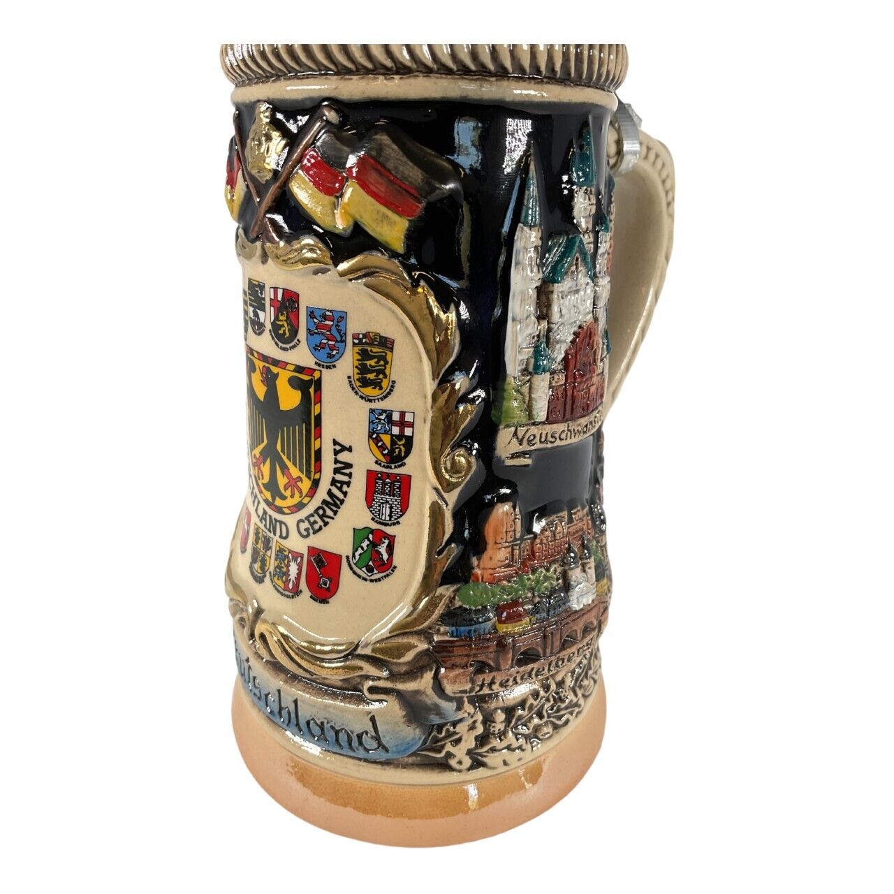 Rustic Deutschland Germany Shield Cities with Crests LE German Beer Stein .25 L