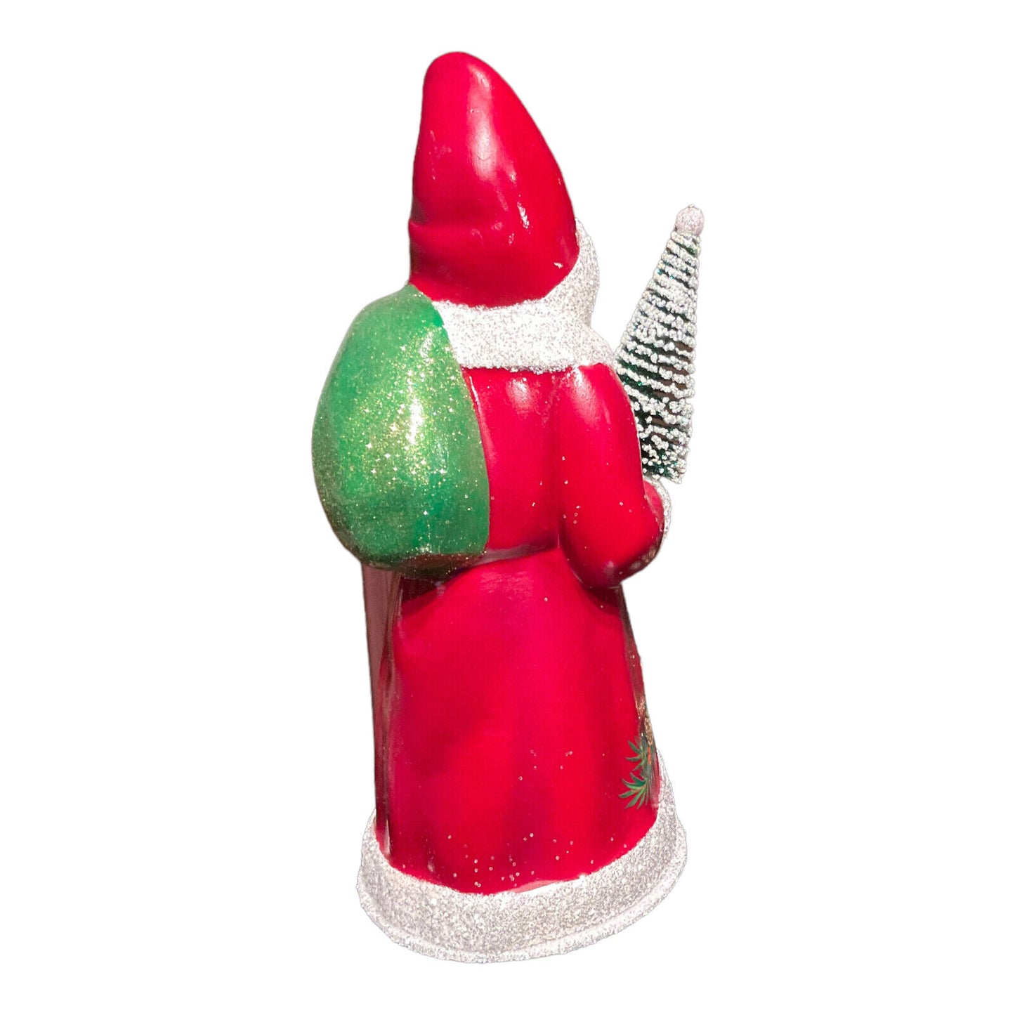 Ino Schaller Red Santa with Pinecone Coat German Paper Mache Candy Container