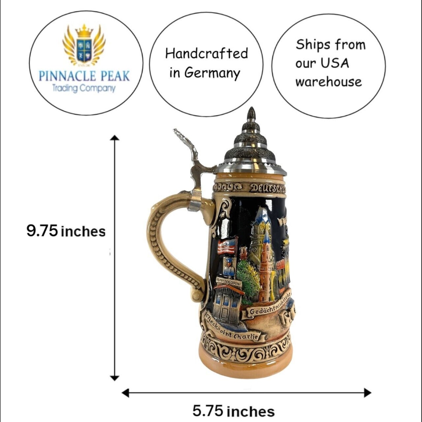 Pinnacle Peak Trading Berlin Germany Landmarks LE German Stoneware Beer Stein .5 L Made in Germany