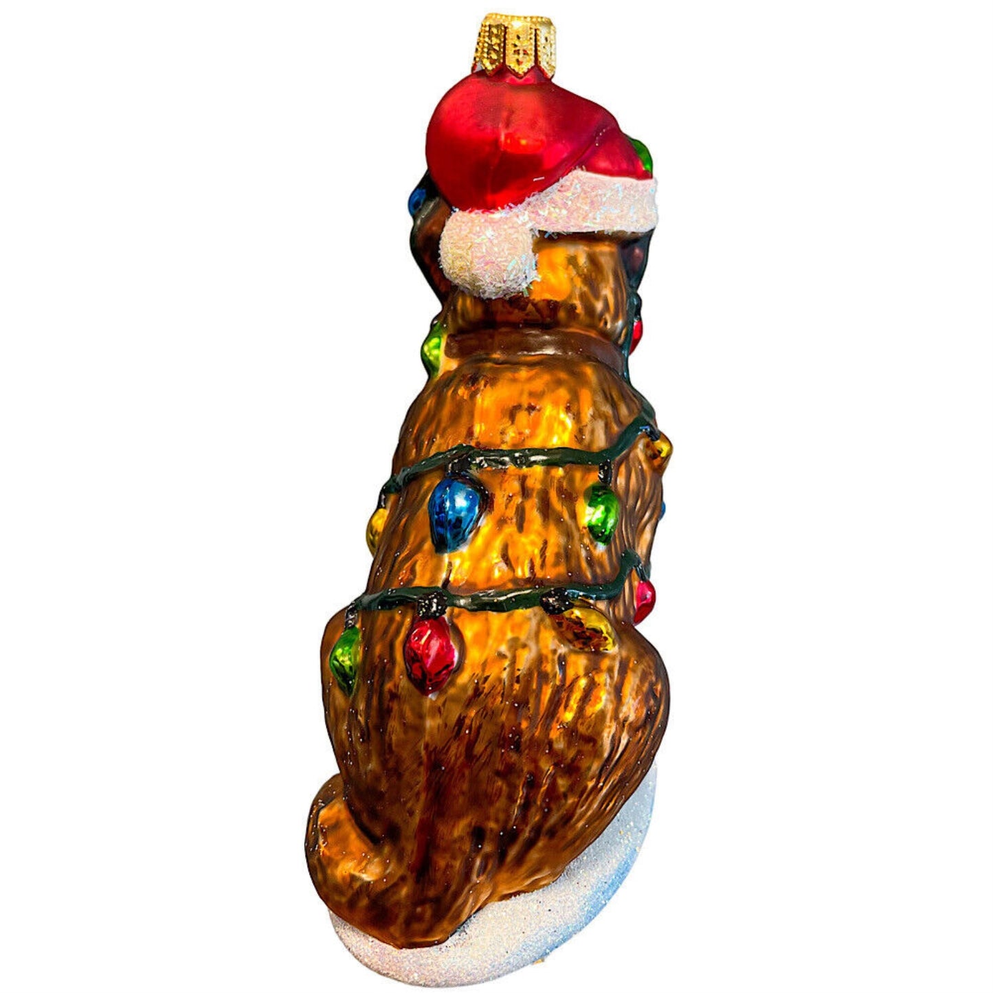 Pinnacle Peak Trading St Bernard Wrapped in Christmas Lights Polish Ornament