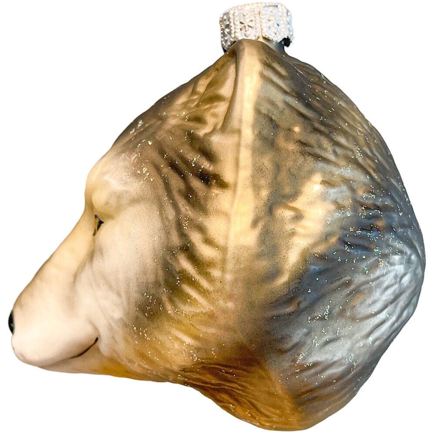 Pinnacle Peak Trading Wolf Head Polish Glass Christmas Tree Ornament Made Poland