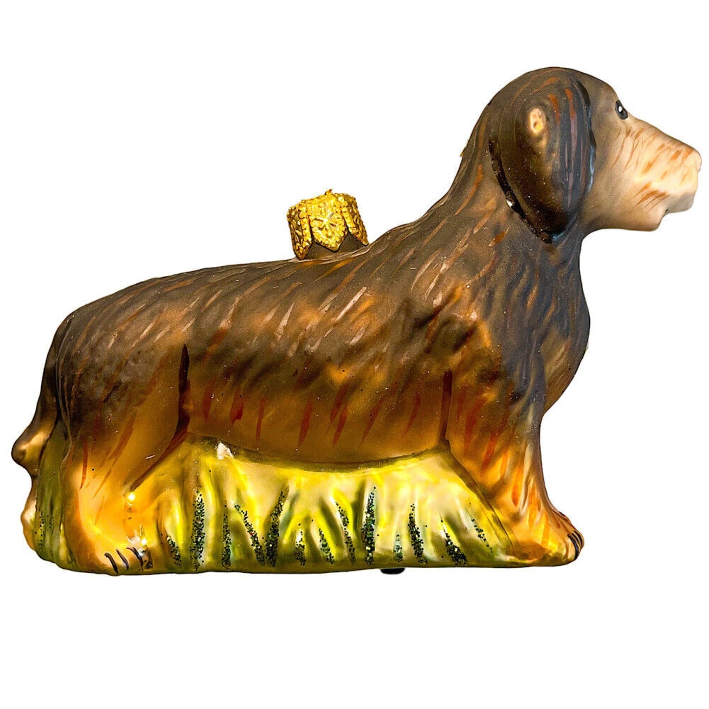 Pinnacle Peak Trading Brown Long Haired Dachshund Polish Christmas Tree Ornament