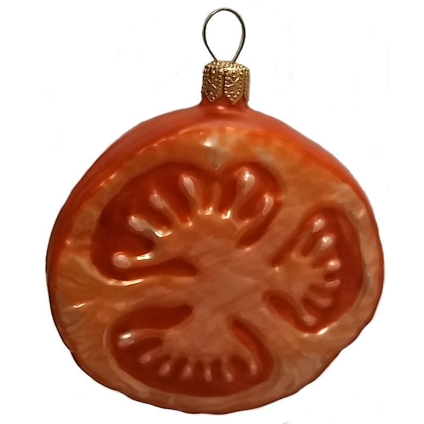 Pinnacle Peak Trading Slice of Tomato Polish Mouth Blown Glass Christmas Ornament Holiday Decorations