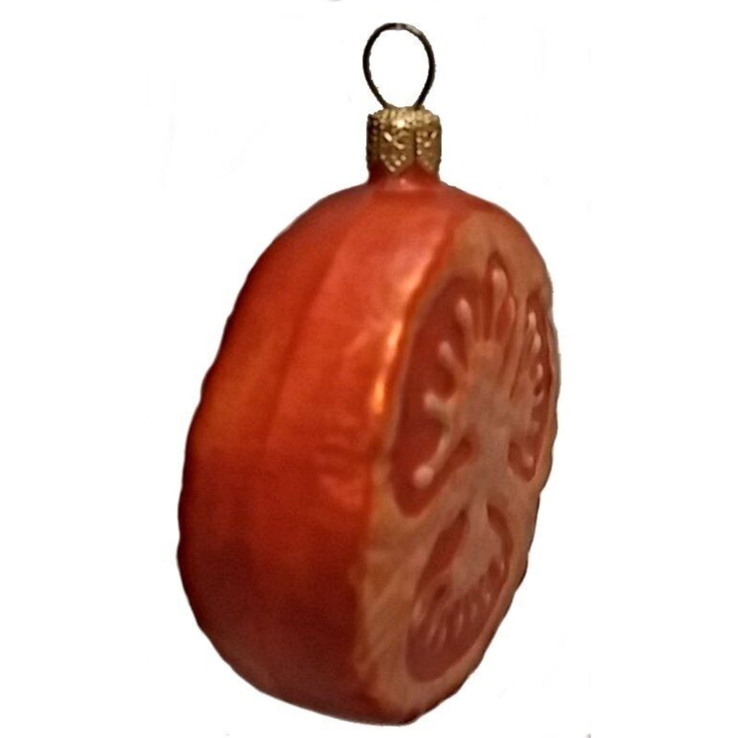 Pinnacle Peak Trading Slice of Tomato Polish Mouth Blown Glass Christmas Ornament Holiday Decorations