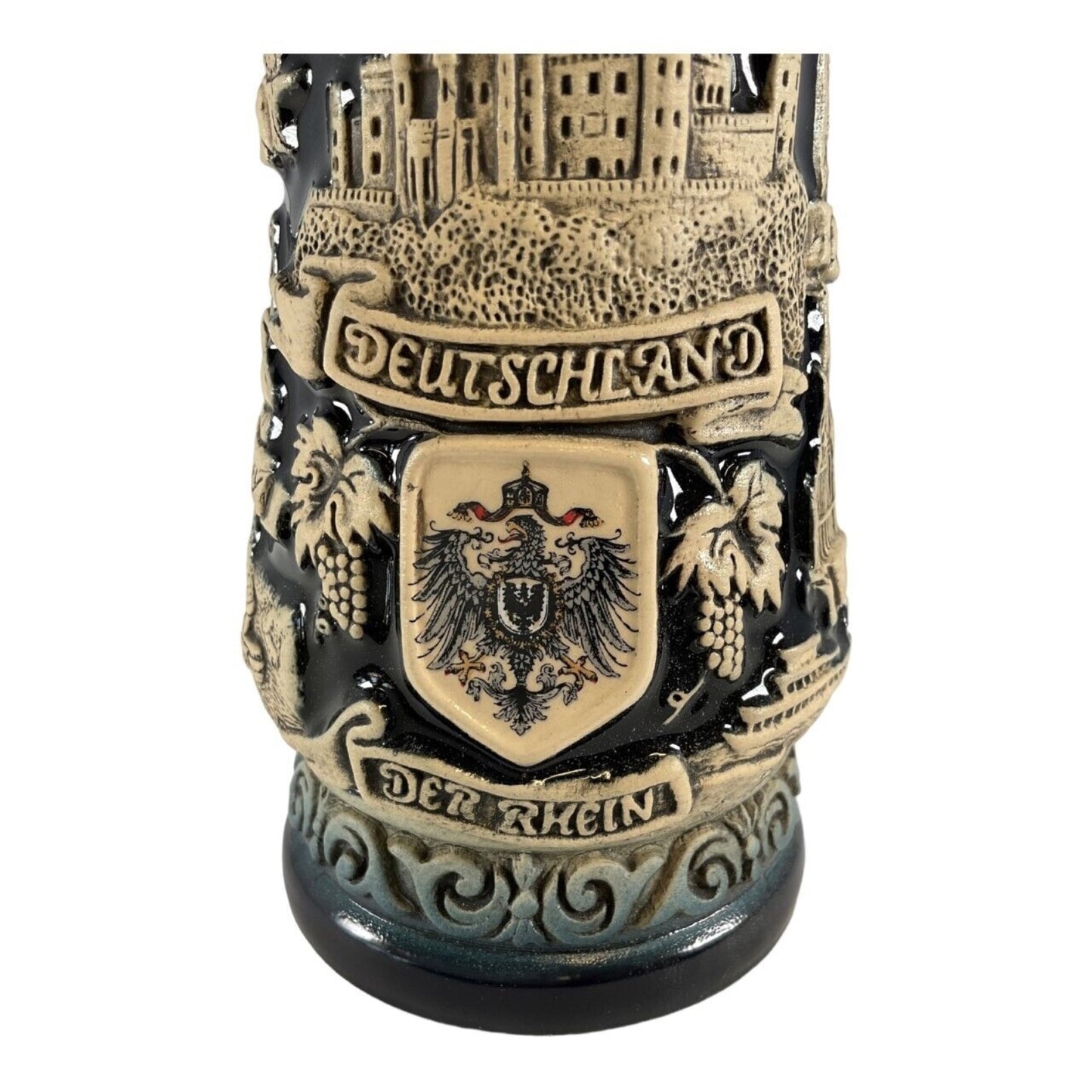 Pinnacle Peak Trading Rhine River Blue Rustic City Panorama LE German Stoneware Beer Stein .25 L by King Werk