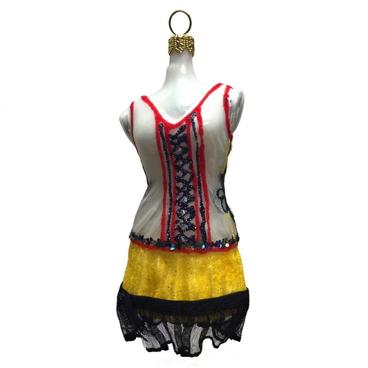 Pinnacle Peak Trading 1920s Red and Yellow Flapper Dress Polish Glass Christmas Tree Ornament Fashion