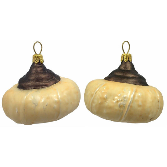 Pinnacle Peak Trading Cookie with Chocolate Center Polish Glass Christmas Ornaments Set of 2 Food