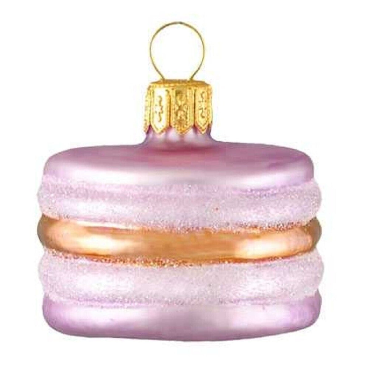 Mini Violet Purple French Macaron Polish Glass Christmas Ornament Macaroon Food