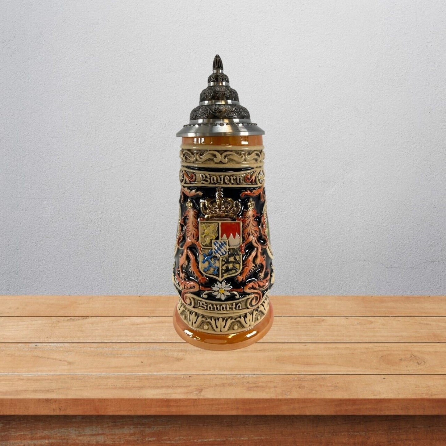 Pinnacle Peak Trading Bayern Bavaria Coat of Arms LE German Stoneware Beer Stein .4L Made in Germany