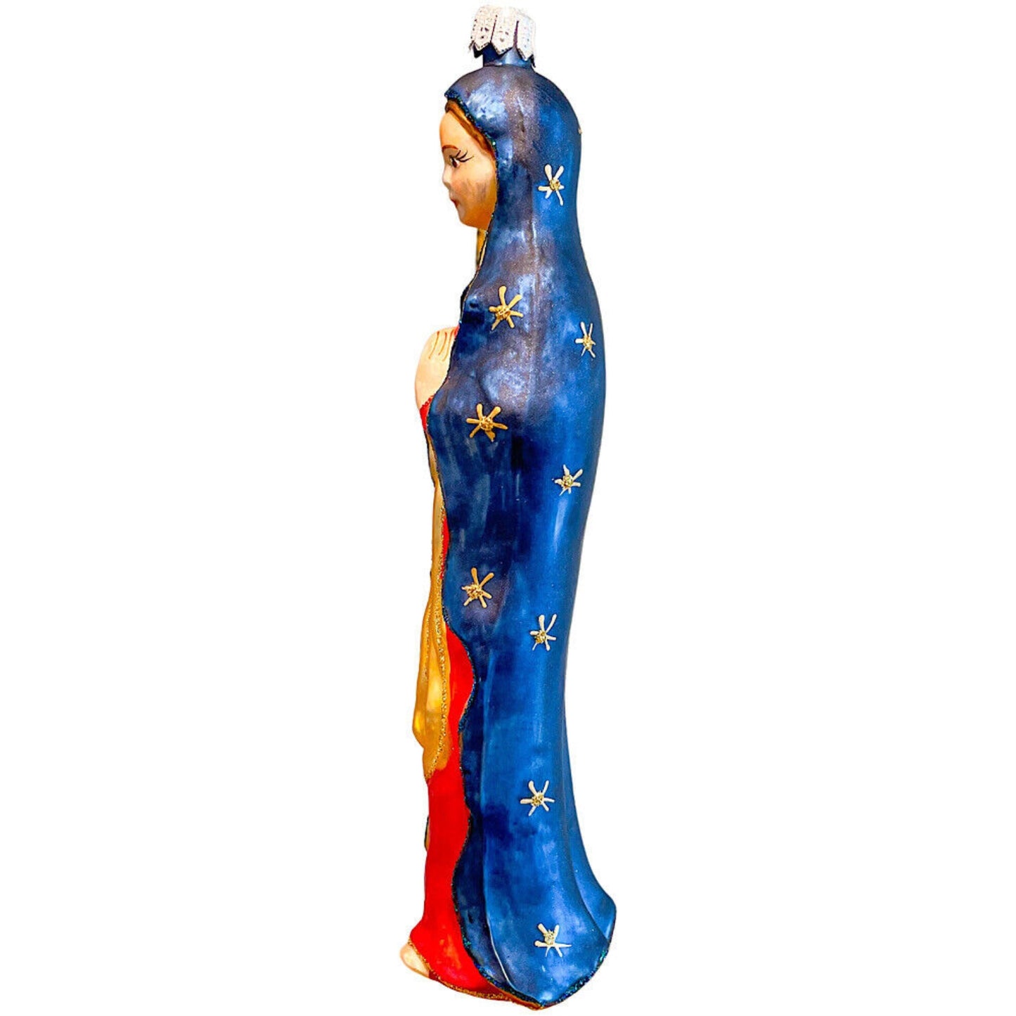 Pinnacle Peak Trading Company Madonna Virgin Mary Polish Glass Ornament 6.5 Inch